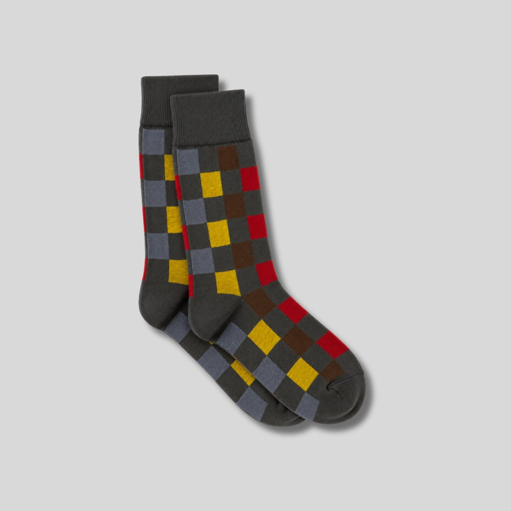 Harlequin Cotton Socks – Grey