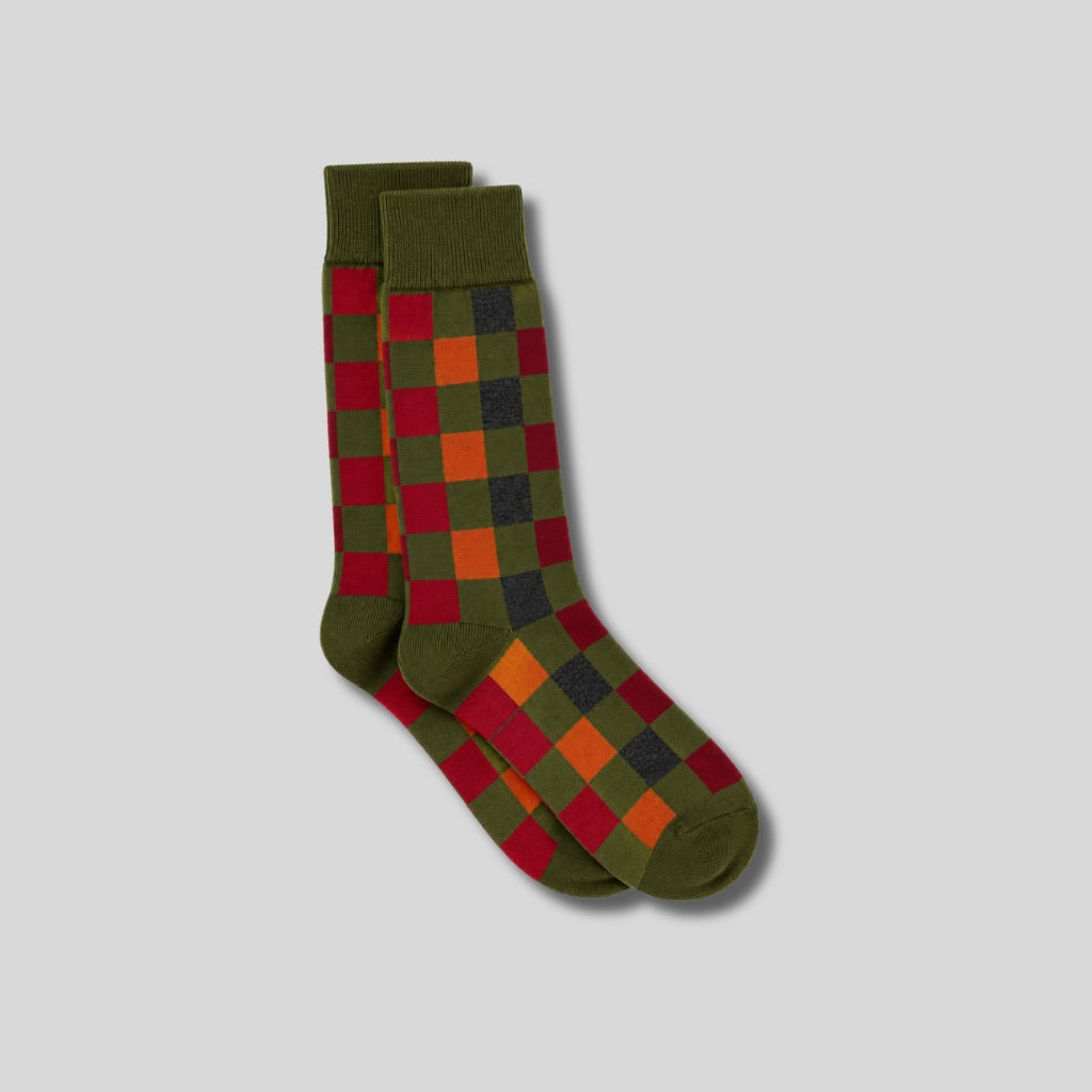 Harlequin Cotton Socks – Khaki