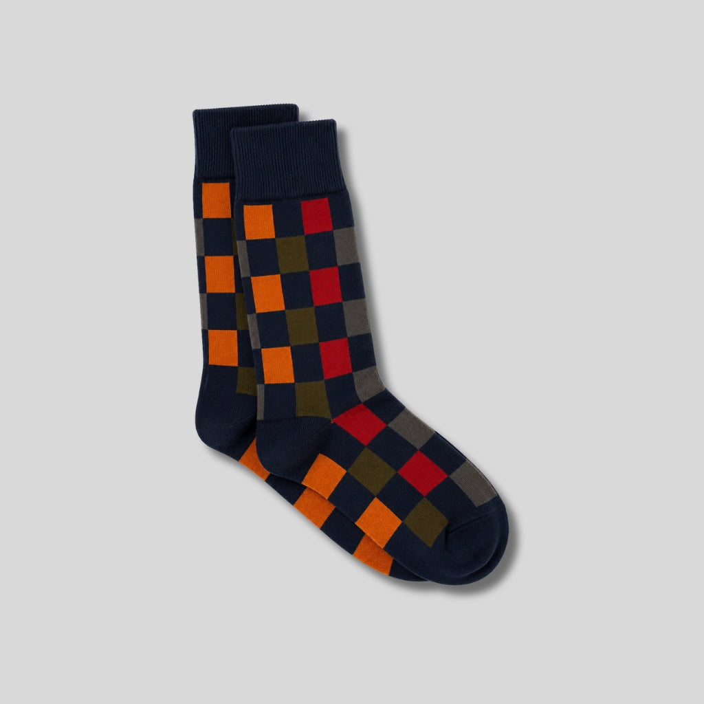 Harlequin Cotton Socks – Navy