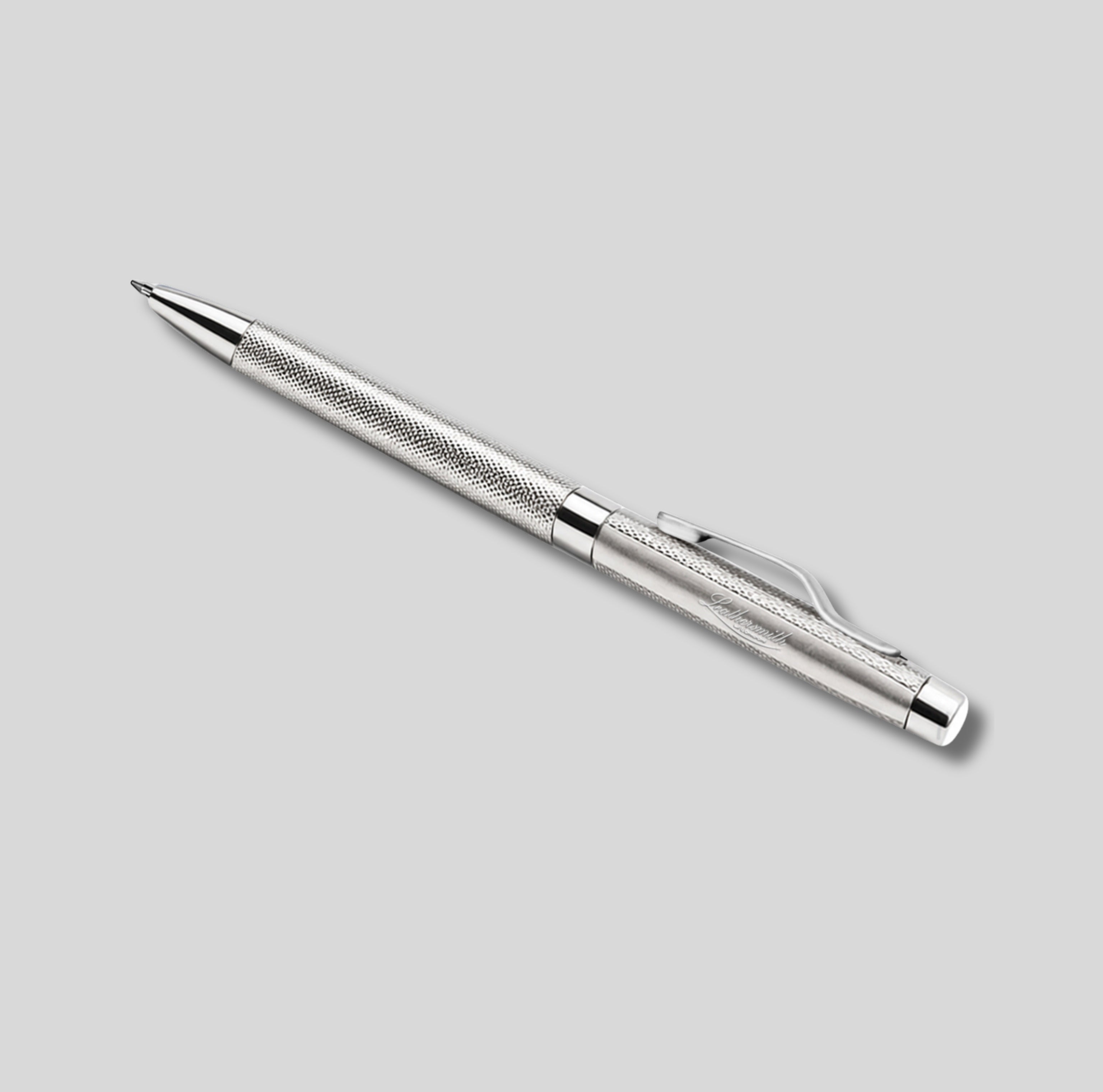 WM2ET/LS | Regent 925 Sterling Silver Twist-Action Ballpoint Pen – Hand Engine-Turned Barleycorn Guilloché