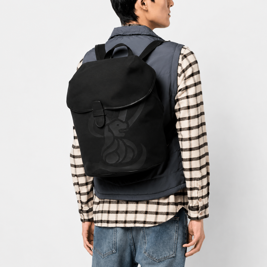 BKEMB | Embroidered Canvas Lion Backpack
