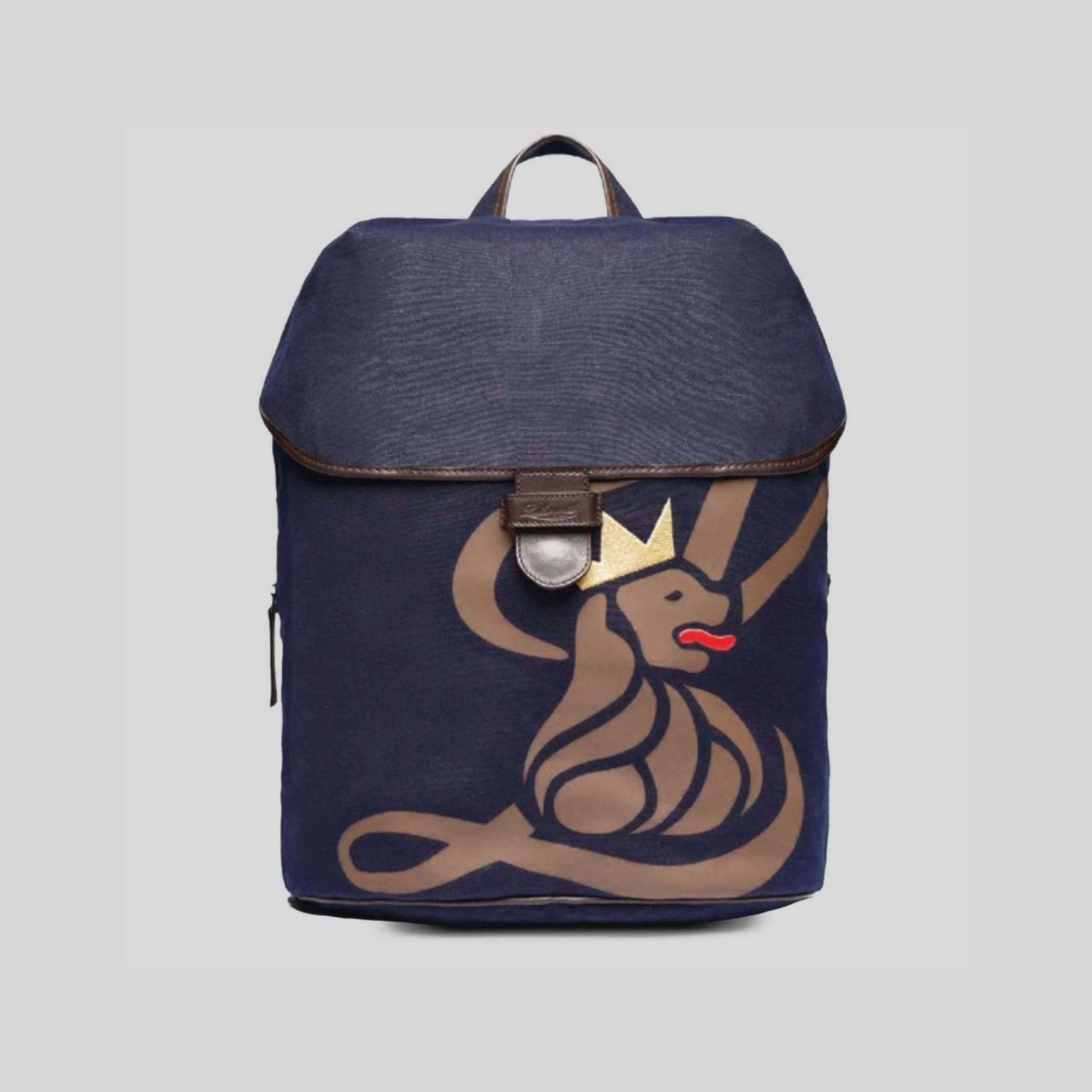 BKEMB | Embroidered Canvas Lion Backpack