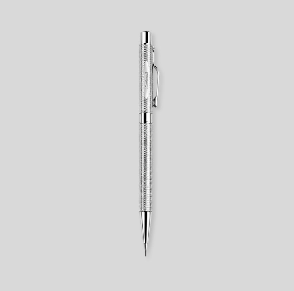 WM3ET/LS | Oxford 925 Sterling Silver Mechanical Pencil – Hand Engine-Turned Barleycorn Guilloché
