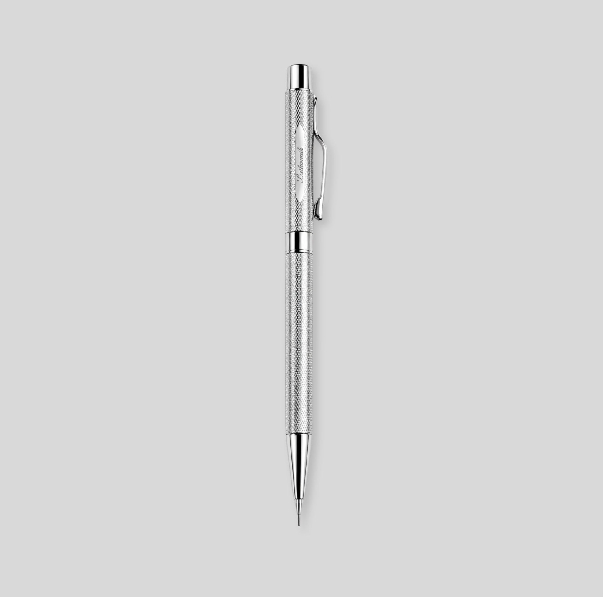 WM3ET/LS | Oxford 925 Sterling Silver Mechanical Pencil – Hand Engine-Turned Barleycorn Guilloché