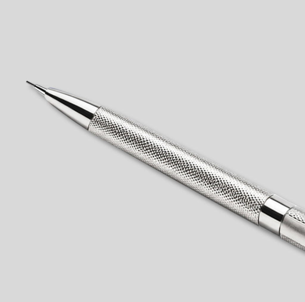 WM3ET/LS | Oxford 925 Sterling Silver Mechanical Pencil – Hand Engine-Turned Barleycorn Guilloché