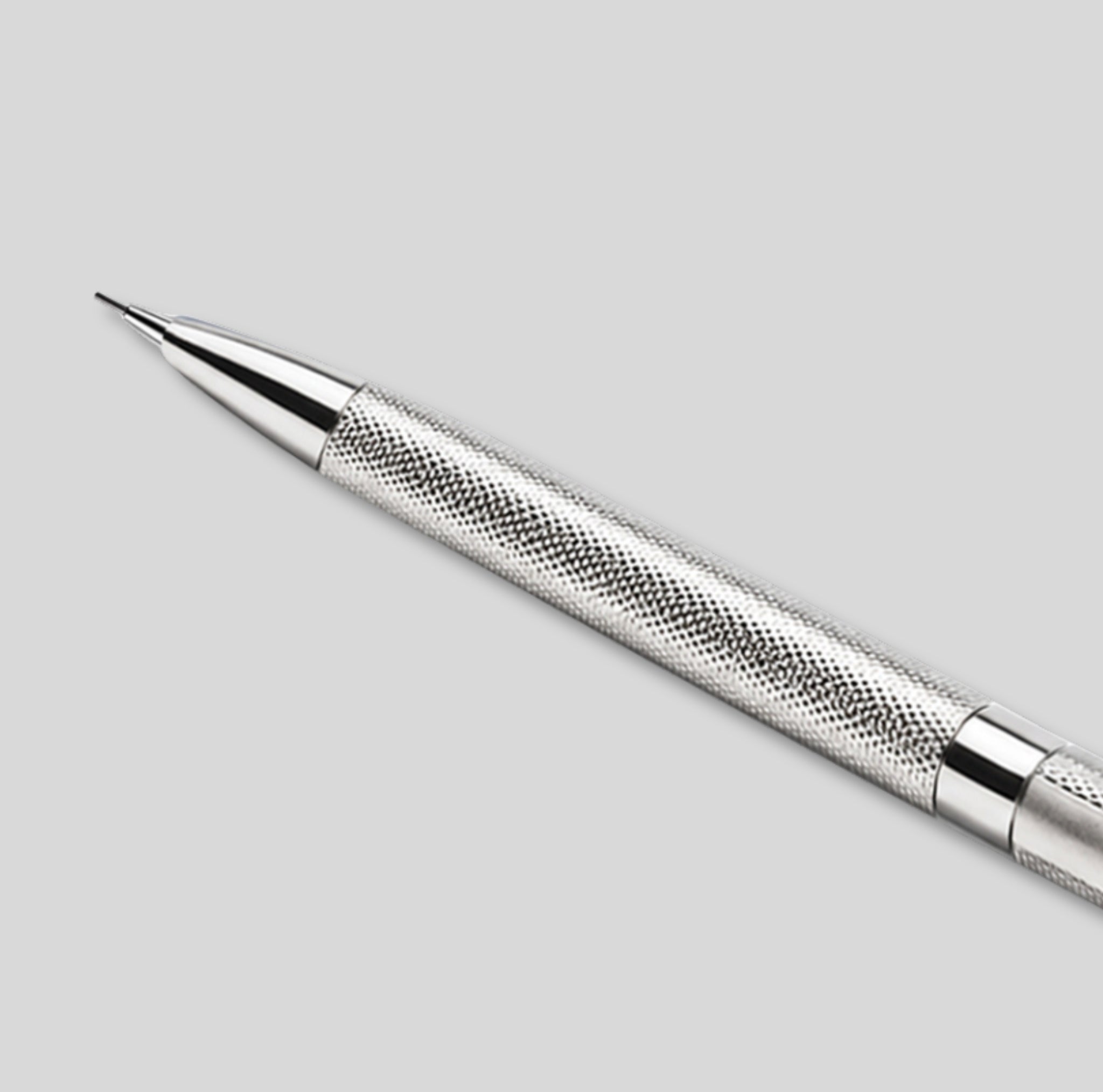 WM3ET/LS | Oxford 925 Sterling Silver Mechanical Pencil – Hand Engine-Turned Barleycorn Guilloché