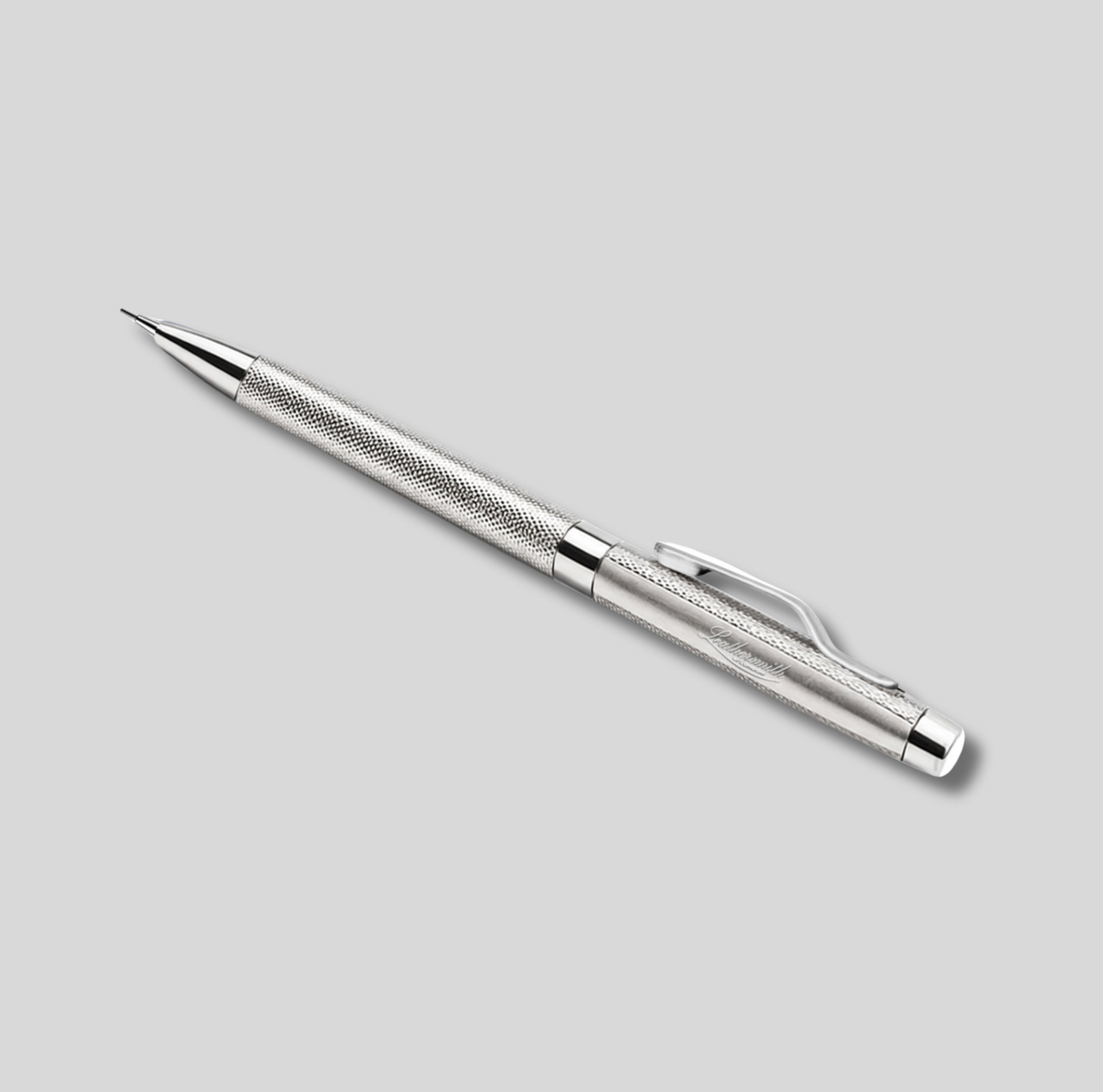 WM3ET/LS | Oxford 925 Sterling Silver Mechanical Pencil – Hand Engine-Turned Barleycorn Guilloché