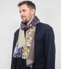 SCARF16647 | Navy/Green Patchwork Printed Scarf