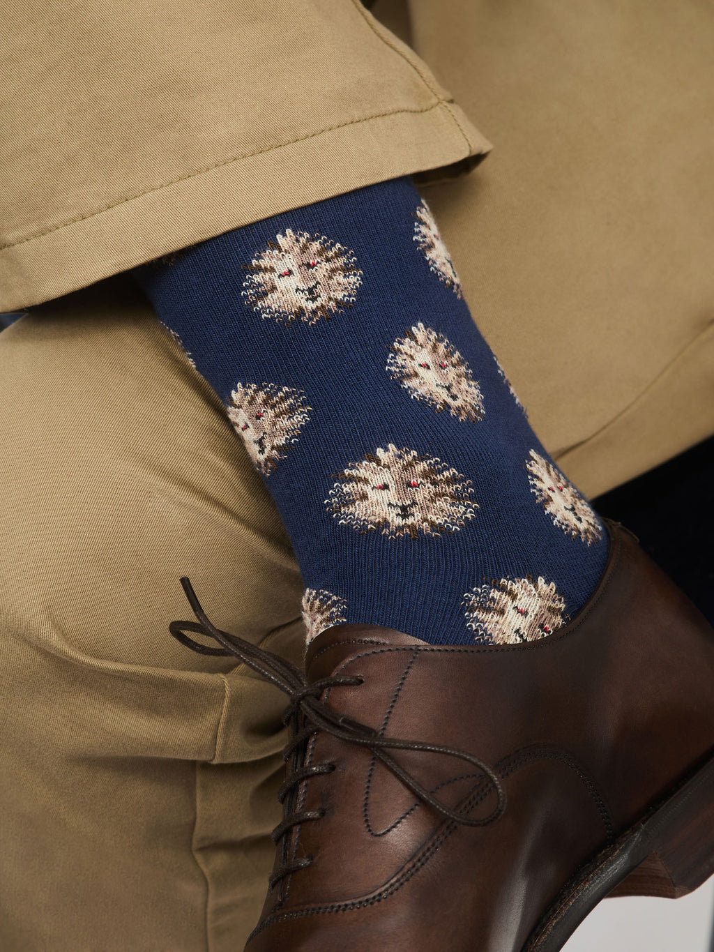 Multi Lion Cotton Socks – Navy